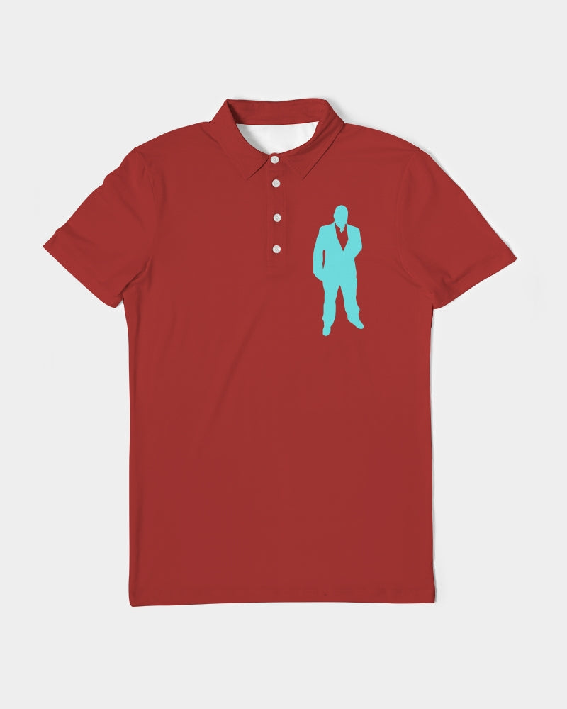 Scarlet Red Polo3 Mens Slim Fit Short Sleeve Polo