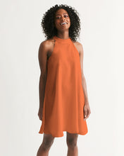 Load image into Gallery viewer, Orange Smile Halter Dress
