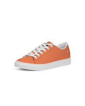 Load image into Gallery viewer, Ladies Orange Smile Faux-Leather Sneakers
