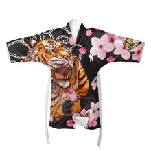 Load image into Gallery viewer, Cherry Blossoms Blaq Kimono Robe
