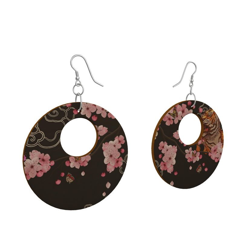 Cherry Blossoms Blaq Wooden Earrings