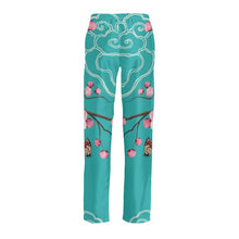 Load image into Gallery viewer, Cherry Blossoms Aqua Silk Pyjama Bottoms
