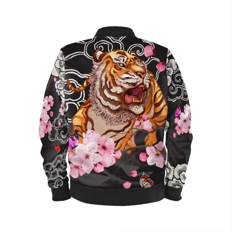 Cherry Blossom Fresh Hoods Tiger Sakura Bomber Jacket