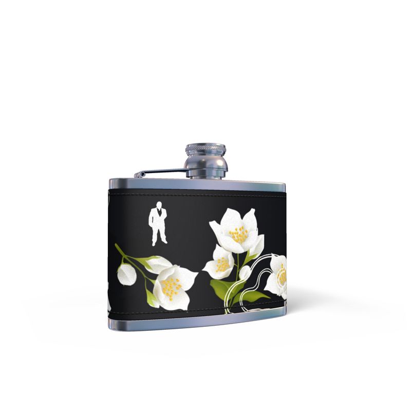 Jasmine Bloom Blaq Leather Hip Flask