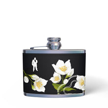 Load image into Gallery viewer, Jasmine Bloom Blaq Leather Hip Flask
