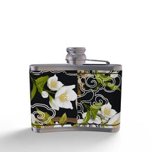 Load image into Gallery viewer, Jasmine Bloom Blaq Leather Hip Flask
