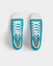 Load image into Gallery viewer, Ladies Aqua Hightop Canvas Shoes
