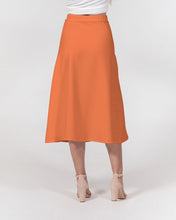 Load image into Gallery viewer, Orange Smile A-Line Midi Skirt
