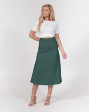 Load image into Gallery viewer, Forrest Green A-Line Midi Skirt
