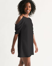 Load image into Gallery viewer, Tartan Blaq Open Shoulder A-Line Dress
