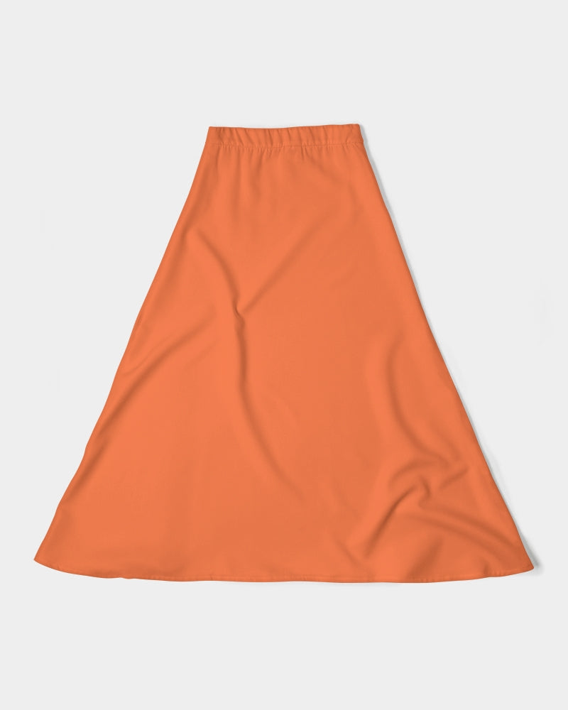 Orange Smile A-Line Midi Skirt