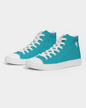 Load image into Gallery viewer, Ladies Aqua Hightop Canvas Shoes
