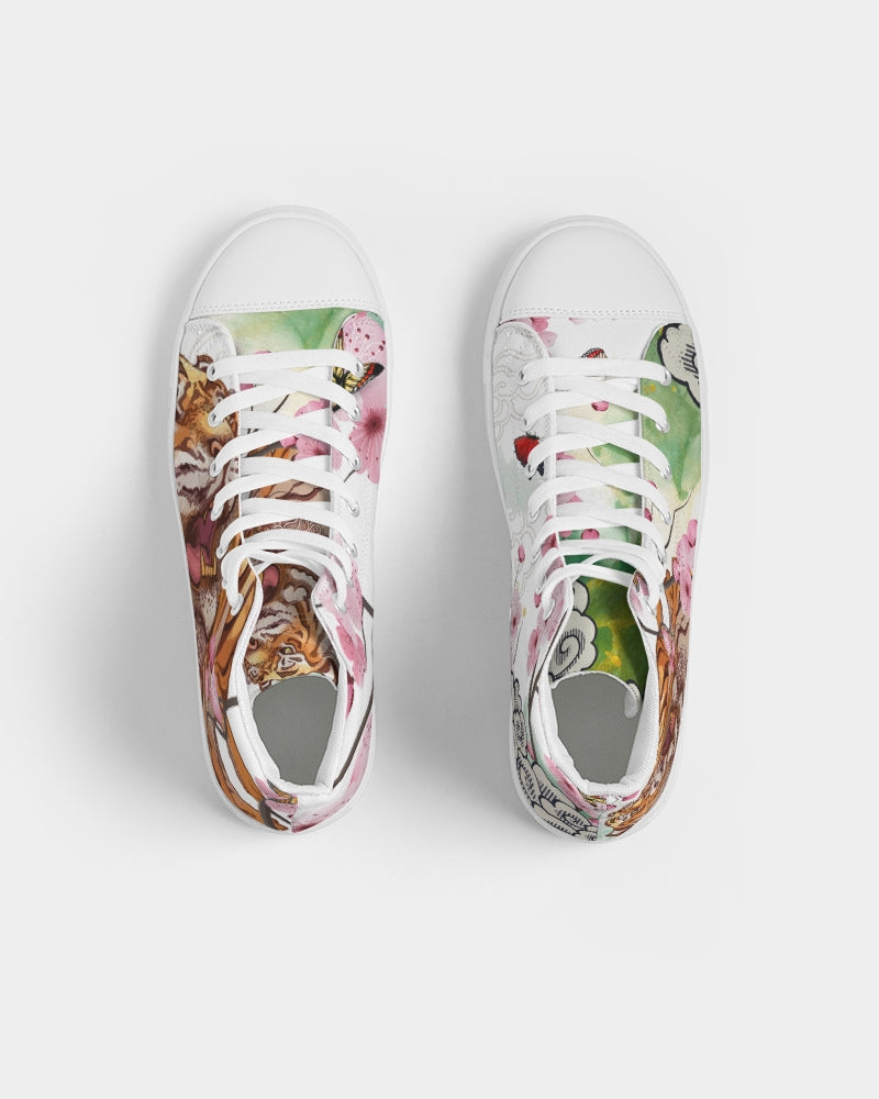 Cherry Blossoms Mens Hightop Canvas Shoes