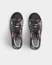 Load image into Gallery viewer, Cherry Blossoms Aqua and Blaq Ladies Hightop Canvas Shoe 
