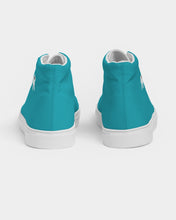 Load image into Gallery viewer, Ladies Aqua Hightop Canvas Shoes
