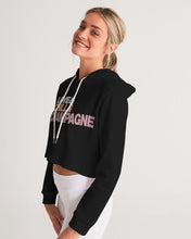 Load image into Gallery viewer, Love &amp; Chill &amp; Champagne Ladies Cropped Hoodie
