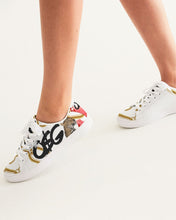 Load image into Gallery viewer, Hibiscus Chains Ladies Faux-Leather Sneakers
