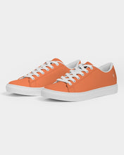 Load image into Gallery viewer, Ladies Orange Smile Faux-Leather Sneakers
