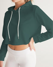 Load image into Gallery viewer, Forrest Green Ladies Cropped Hoodie
