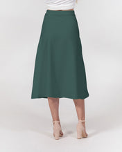 Load image into Gallery viewer, Forrest Green A-Line Midi Skirt
