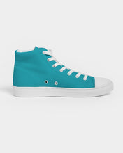 Load image into Gallery viewer, Ladies Aqua Hightop Canvas Shoes
