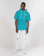 Load image into Gallery viewer, Aqua Mens Short Sleeve Hoodie
