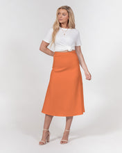 Load image into Gallery viewer, Orange Smile A-Line Midi Skirt
