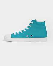 Load image into Gallery viewer, Ladies Aqua Hightop Canvas Shoes
