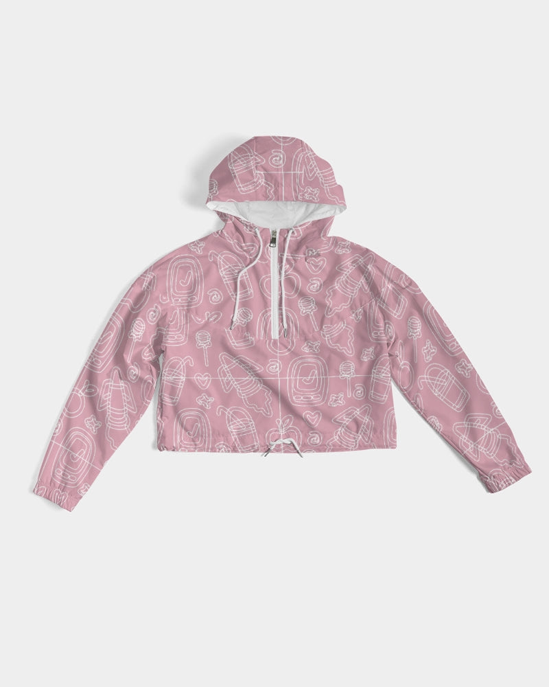 Pretty Pink Ladies Cropped Hoodie