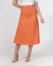 Load image into Gallery viewer, Orange Smile A-Line Midi Skirt
