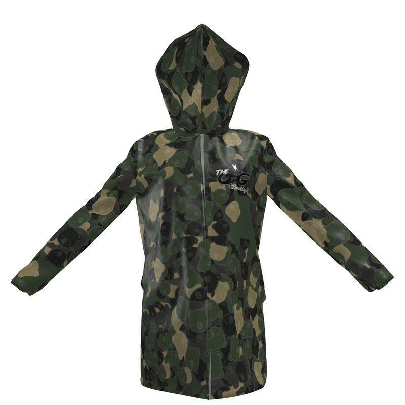 O$G Bear Camo Ladies Hooded Rain Mac