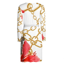 Load image into Gallery viewer, Hibiscus Chains Wrap Dress
