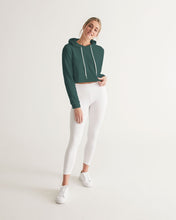 Load image into Gallery viewer, Forrest Green Ladies Cropped Hoodie
