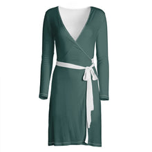 Load image into Gallery viewer, Forrest Green Wrap Dress
