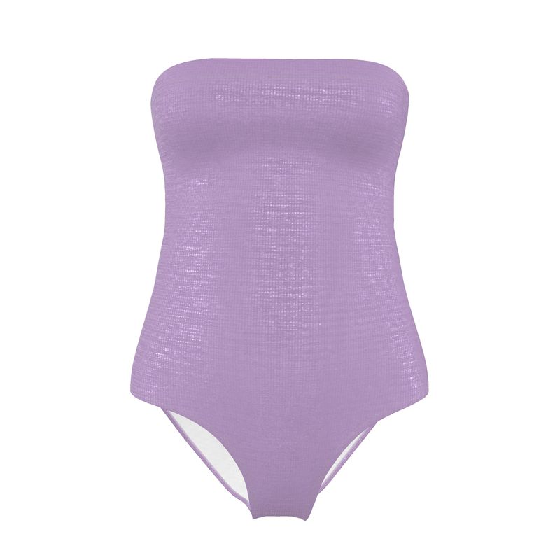 Lilac Dreams Shoulderless One-Piece Swimsuit