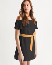 Load image into Gallery viewer, Tartan Blaq Off-Shoulder Dress
