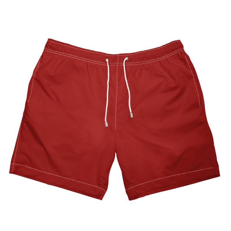 Scarlet Red Mens Swimming Trunks