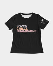 Load image into Gallery viewer, Love &amp; Chill &amp; Champagne Tee
