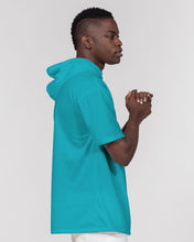 Load image into Gallery viewer, Aqua Mens Short Sleeve Hoodie
