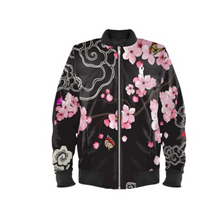 Load image into Gallery viewer, Cherry Blossoms Blaq Ladies Bomber Jacket
