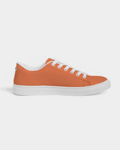 Load image into Gallery viewer, Ladies Orange Smile Faux-Leather Sneakers
