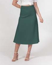 Load image into Gallery viewer, Forrest Green A-Line Midi Skirt
