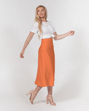 Load image into Gallery viewer, Orange Smile A-Line Midi Skirt
