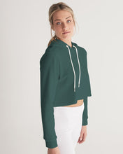 Load image into Gallery viewer, Forrest Green Ladies Cropped Hoodie
