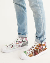 Load image into Gallery viewer, Cherry Blossoms Mens Hightop Canvas Shoes
