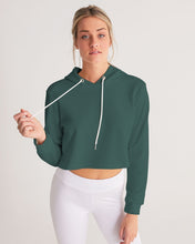 Load image into Gallery viewer, Forrest Green Ladies Cropped Hoodie
