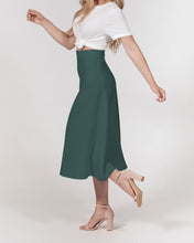 Load image into Gallery viewer, Forrest Green A-Line Midi Skirt
