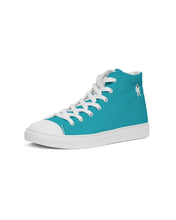 Load image into Gallery viewer, Ladies Aqua Hightop Canvas Shoes
