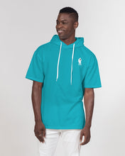 Load image into Gallery viewer, Aqua Mens Short Sleeve Hoodie
