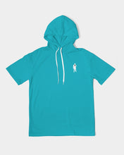 Load image into Gallery viewer, Aqua Mens Short Sleeve Hoodie
